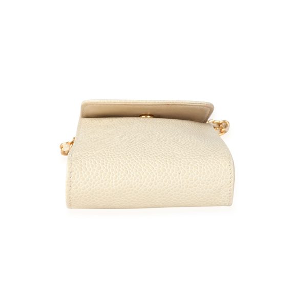 Chanel Vintage Cream Caviar Leather CC Stitch Crossbody Cellphone Holder - Picture 5 of 7
